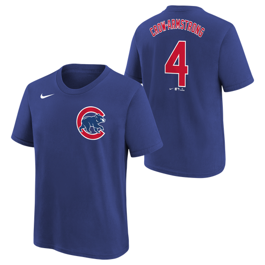 Child Chicago Pete Crow-Armstrong Royal Blue Nike Name And Number Tee