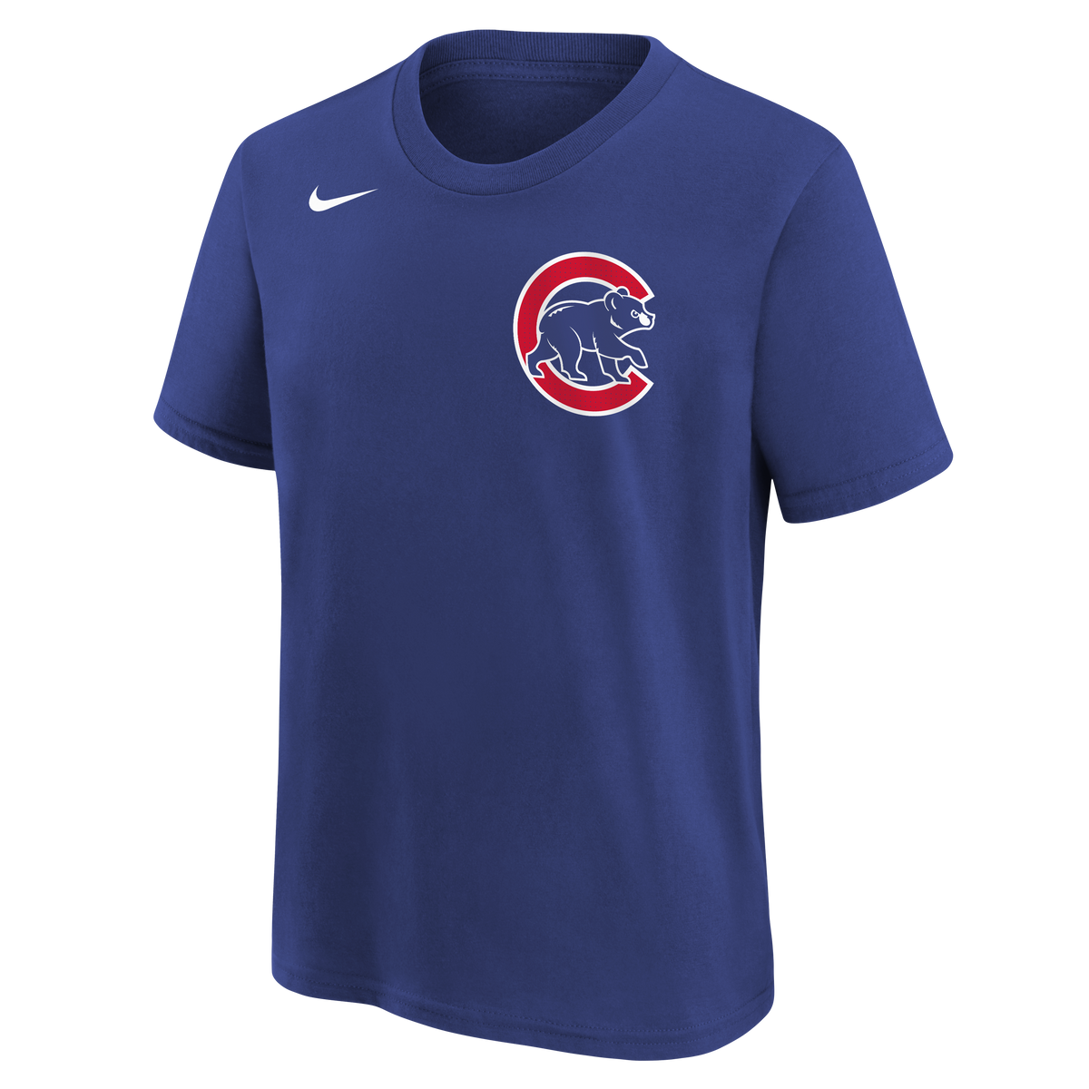 Youth Chicago Cubs Nico Hoerner Nike FUSE Royal Blue Name & Number T-Shirt
