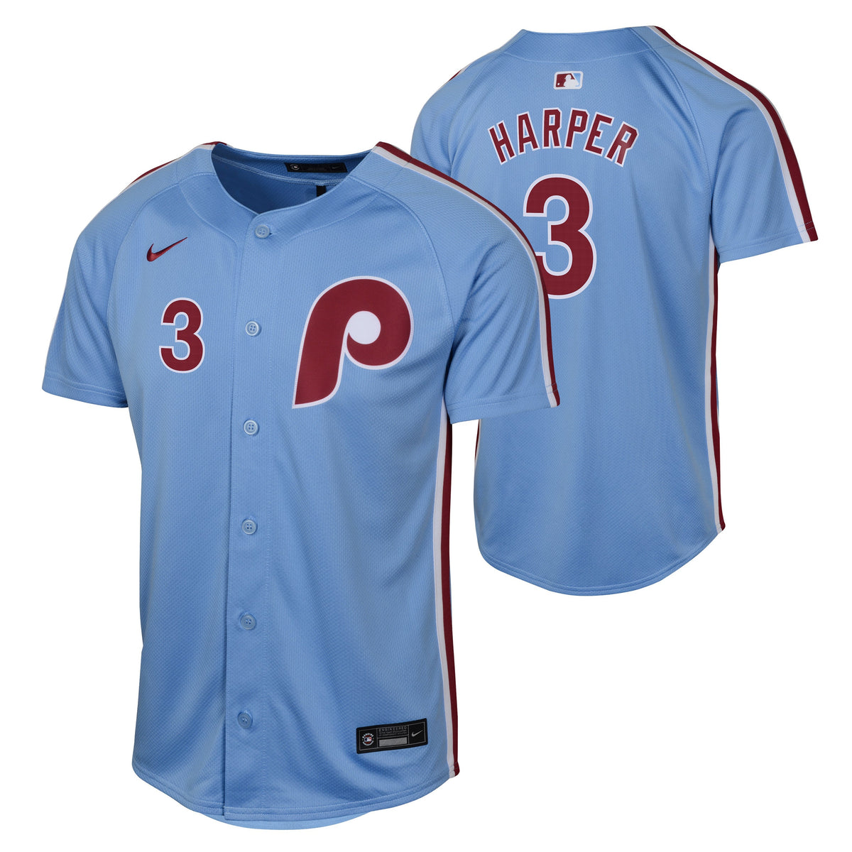 Youth Bryce Harper Philadelphia Phillies NIKE Blue Alternate Limited Replica Jersey