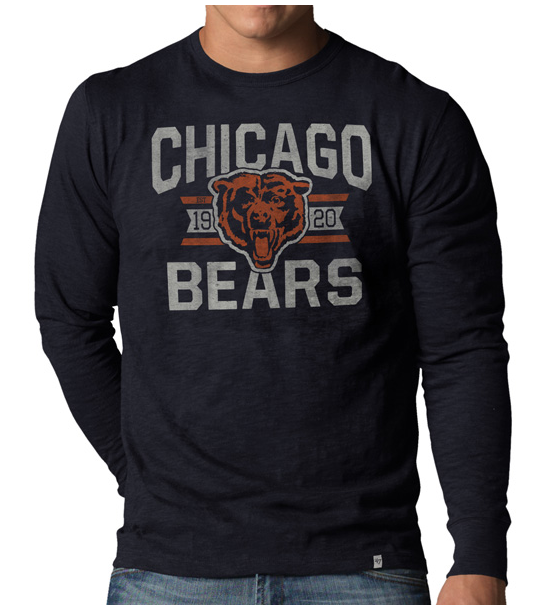 Men's Chicago Bears Fall Navy Scrum Long Sleeve Tee