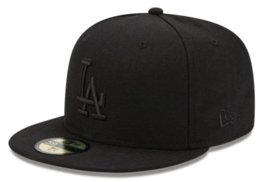 Los Angeles Dodgers Tonal Black On Black 59Fifty Fitted Hat