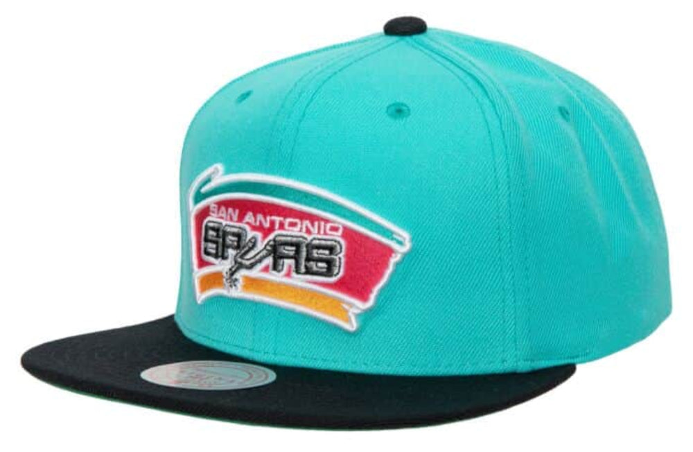Men's Mitchell & Ness San Antonio Spurs 2-Tone Teal 2.0 Adjustable Snapback Hat