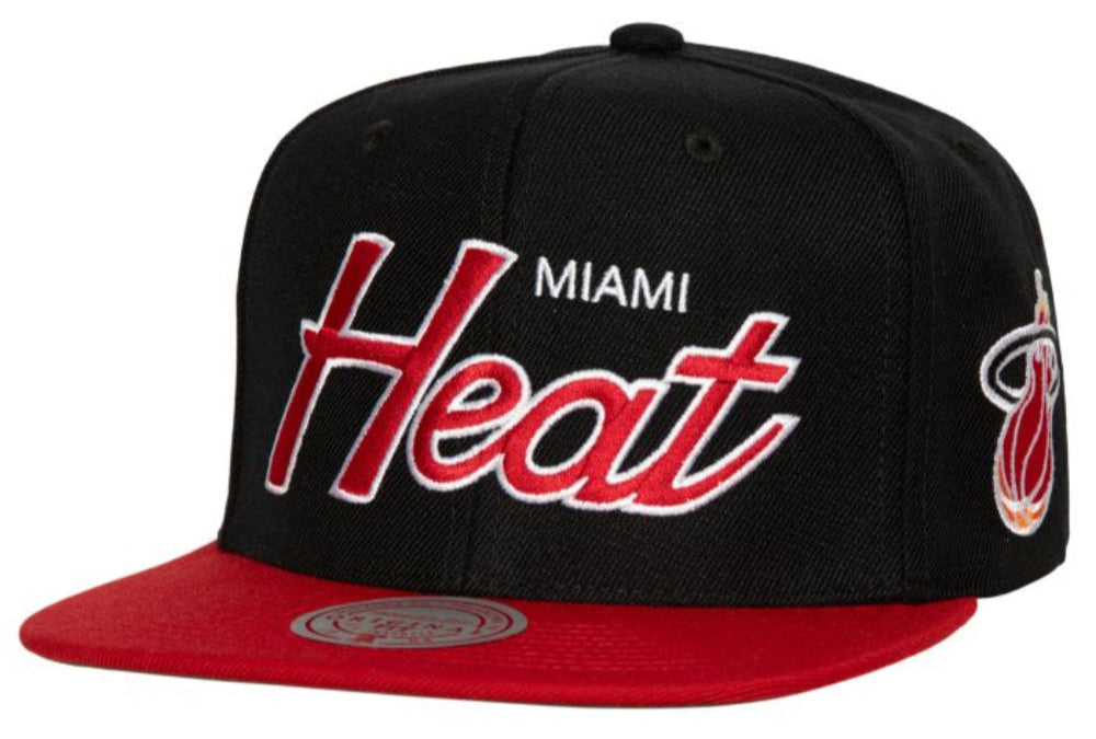 Miami Heat HWC Team Script 2.0 Mitchell & Ness Snapback Hat