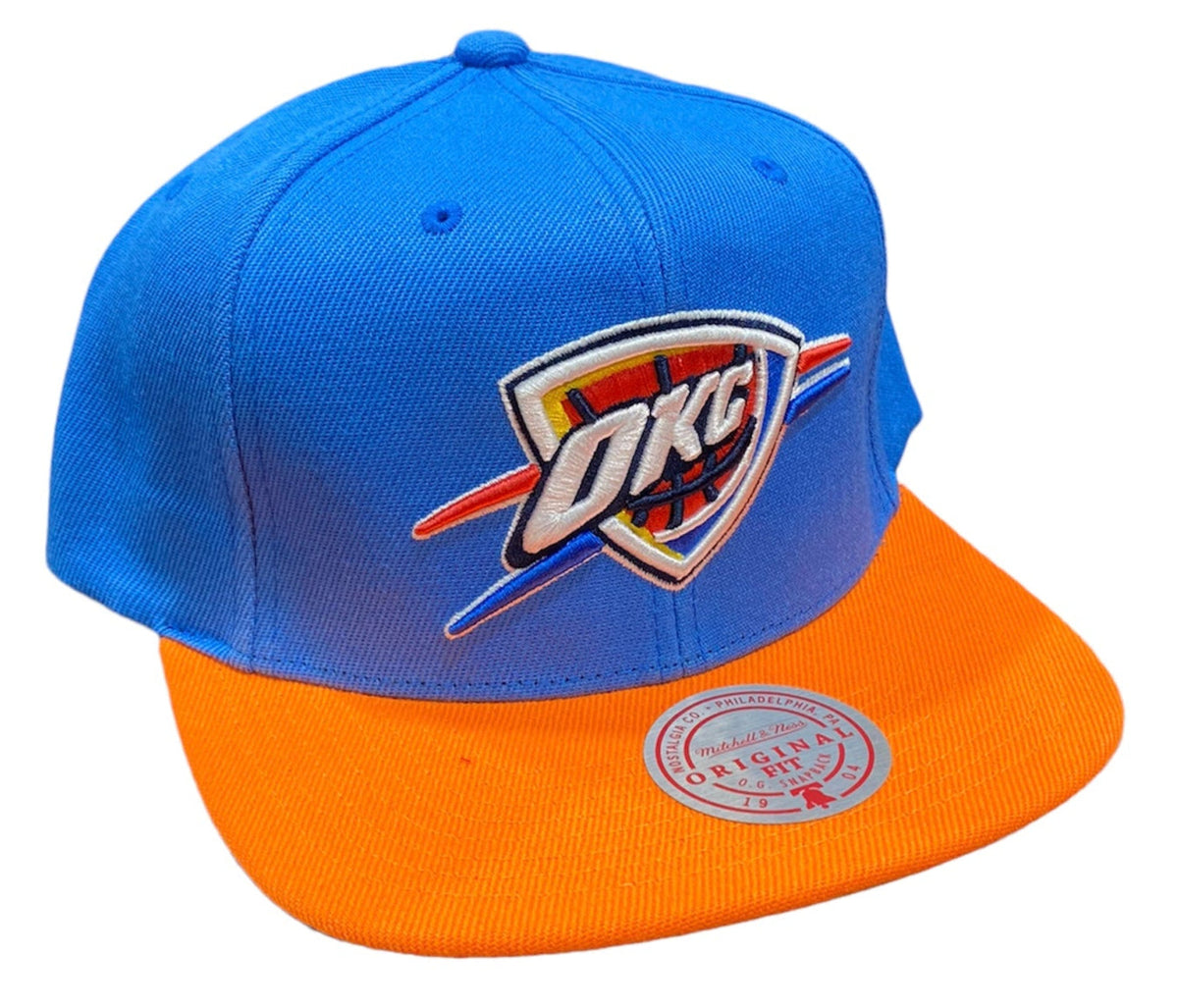 Men's Mitchell & Ness Oklahoma City Thunder Core Blue/ Orange Adjustable Snapback Hat