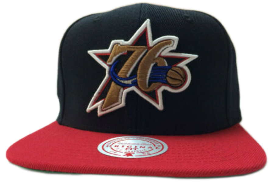 Mens NBA Philadelphia 76ers Team 2 Tone Snapback Hat By Mitchell And Ness
