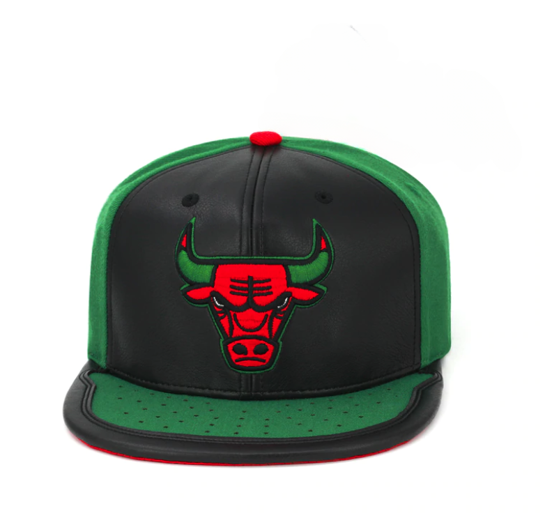 Chicago Bulls Day One Black/ Red/ Kelly Green Mitchell & Ness Snapback Hat