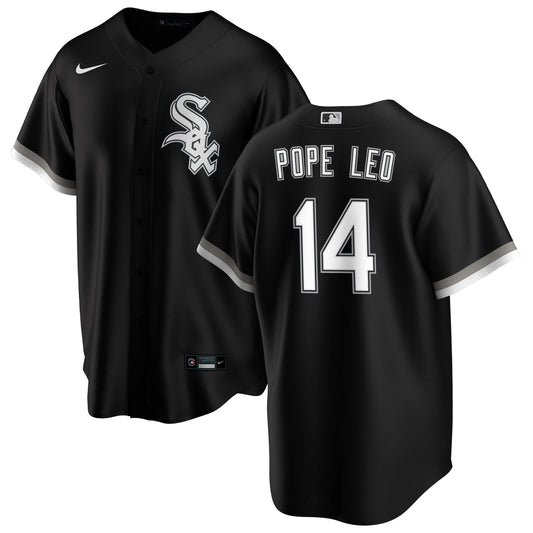 Pope Leo #14 Chicago White Sox NIKE Replica Men's Alternate Black Premium Twill Jersey
