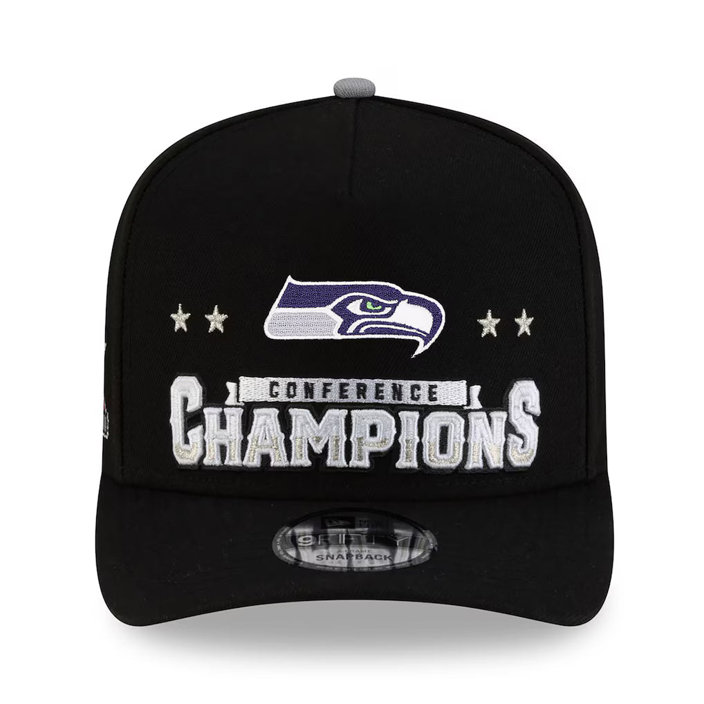 Men's Seattle Seahawks New Era Charcoal Super Bowl LX 9FORTY A-Frame Trucker Adjustable Hat