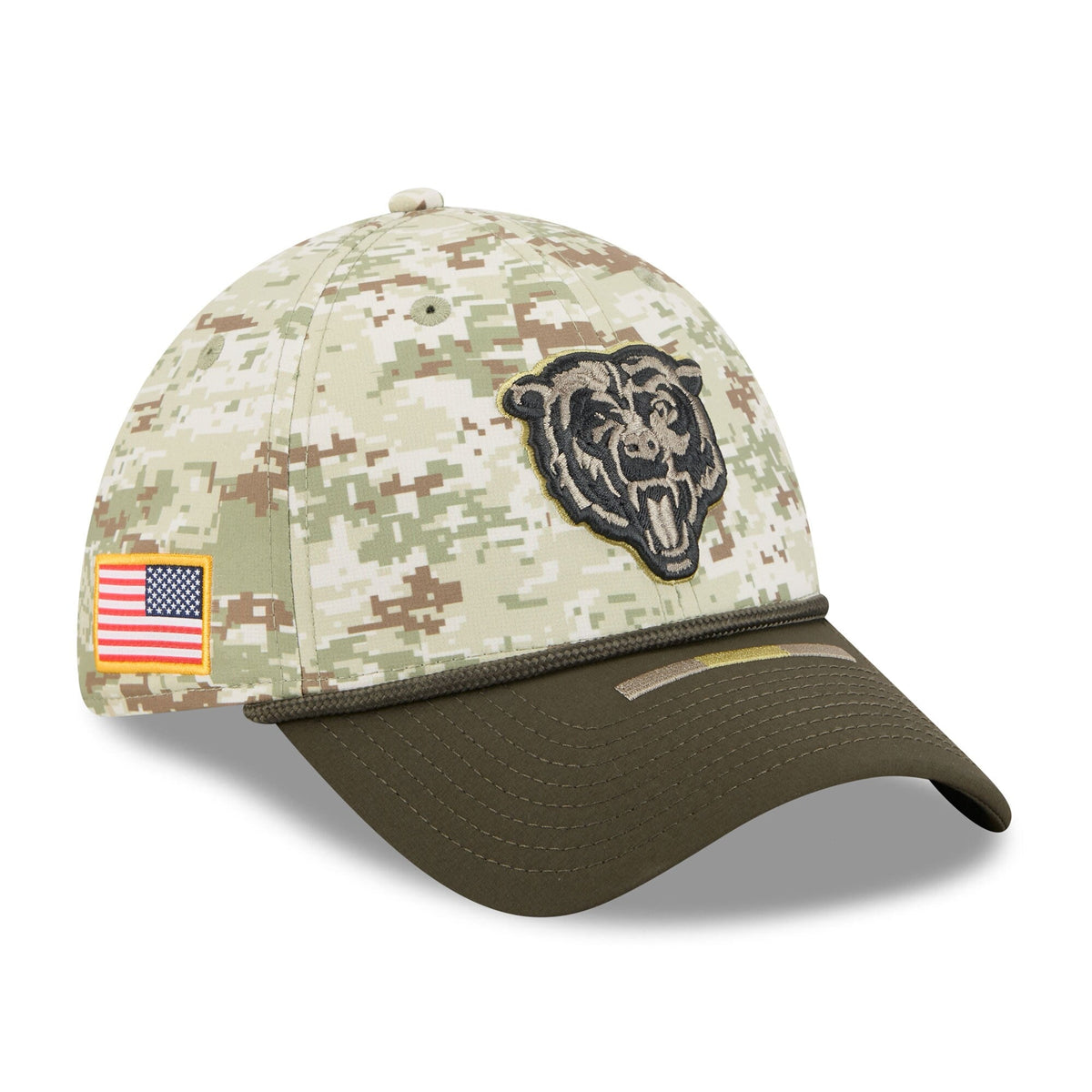 Men's New Era Camo Chicago Bears 2025 Salute to Service 39THIRTY Flex Hat