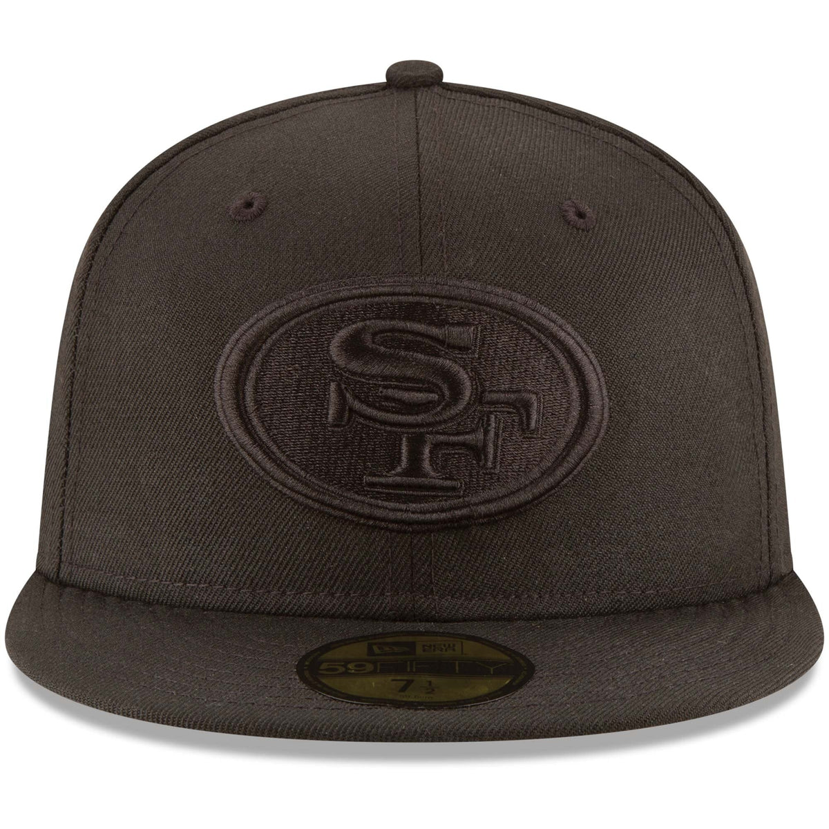 Men's San Francisco 49ers New Era Black On Black 59FIFTY Fitted Hat