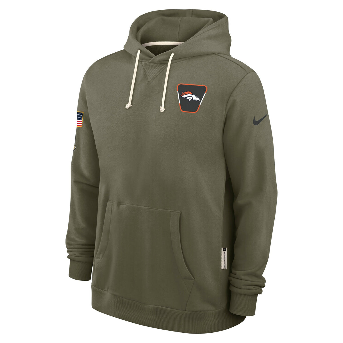 Men's Denver Broncos Nike Olive Green 2025 Salute To Service Club Pullover Hoodie