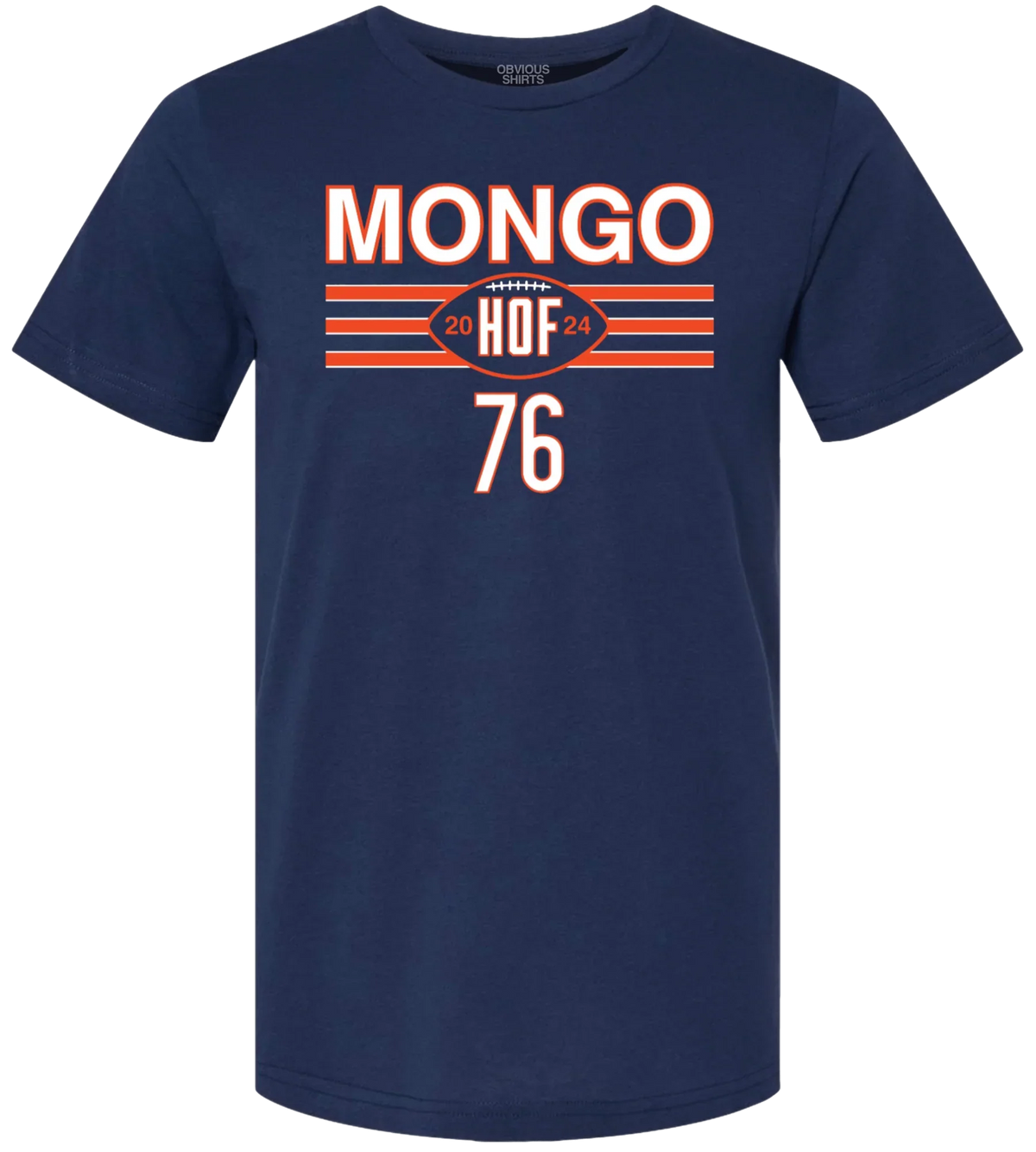 Men's Steve McMichael Mongo Hall of Fame Obvious Shirts Navy Tee