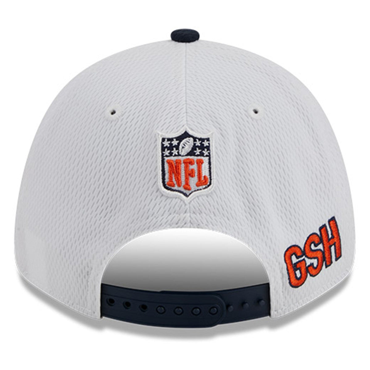 Men's Chicago Bears New Era White/Navy 2023 NFL Sideline Secondary Logo 9FORTY Adjustable Hat