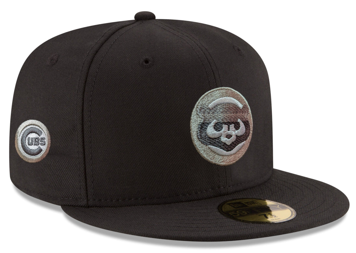 Chicago Cubs New Era Black Static 59FIFTY Fitted Hat