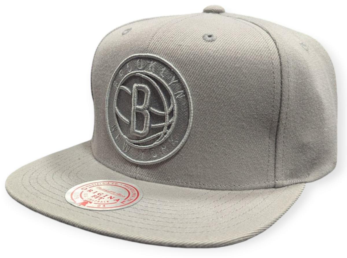 Brooklyn Nets Mitchell & Ness Tonal Eclipse Snapback Hat- Gray