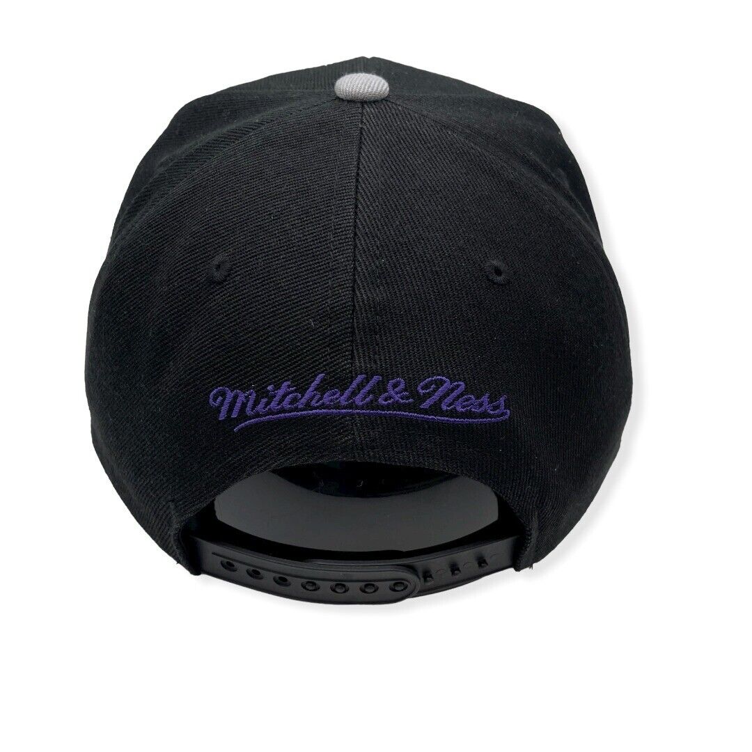 Men's Toronto Raptors NBA Core Basic Script 2 Tone Black/Gray Mitchell & Ness Snapback Hat