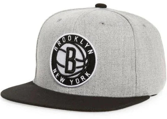 Brooklyn Nets Mitchell & Ness Gray Black Pop Snapback Hat