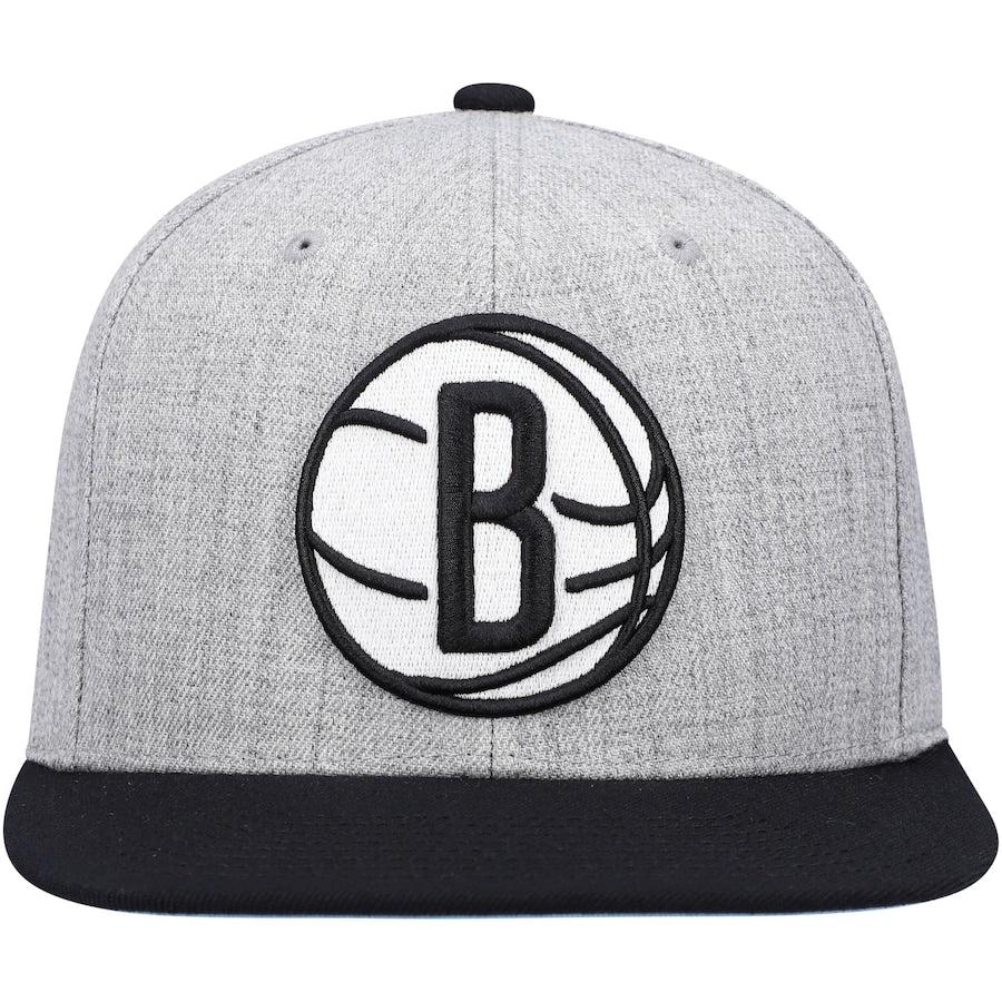 Men's Brooklyn Nets Mitchell & Ness Gray/Black Heathered Underpop Snapback Hat