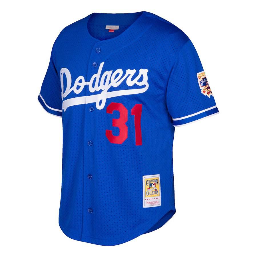 Men's Los Angeles Dodgers Mike Piazza Mitchell & Ness Royal Cooperstown Collection Mesh Batting Practice Jersey