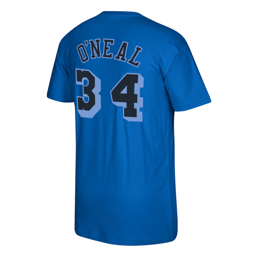 Men's Shaquille O'Neal Los Angeles Lakers Mitchell & Ness Reload 2.0 Name & Number T-Shirt - Blue