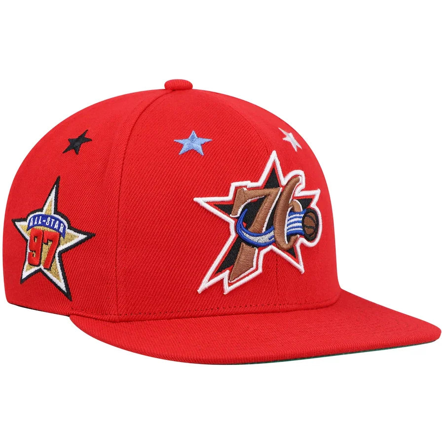 Philadelphia 76ers NBA 97 All Star Star HWC Green Mitchell & Ness Snapback Hat