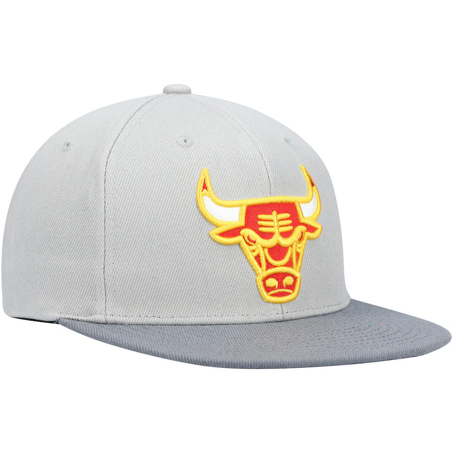 Men's Mitchell & Ness Chicago Bulls NBA Cool Grey 3 Adjustable Snapback