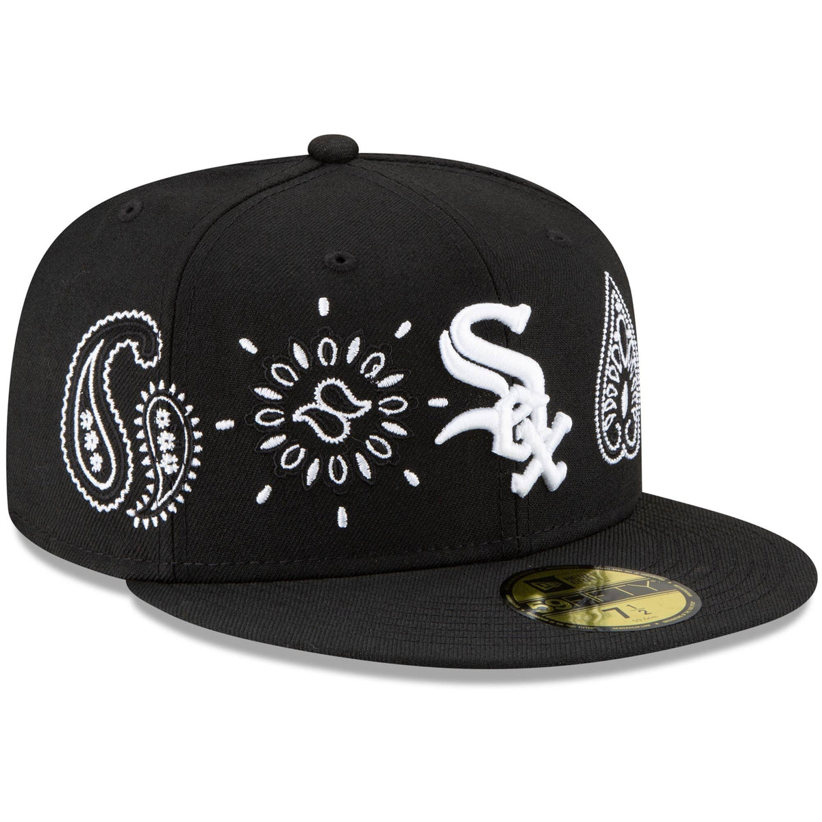 Chicago White Sox New Era Paisley Elements 59FIFTY Fitted Hat - Black