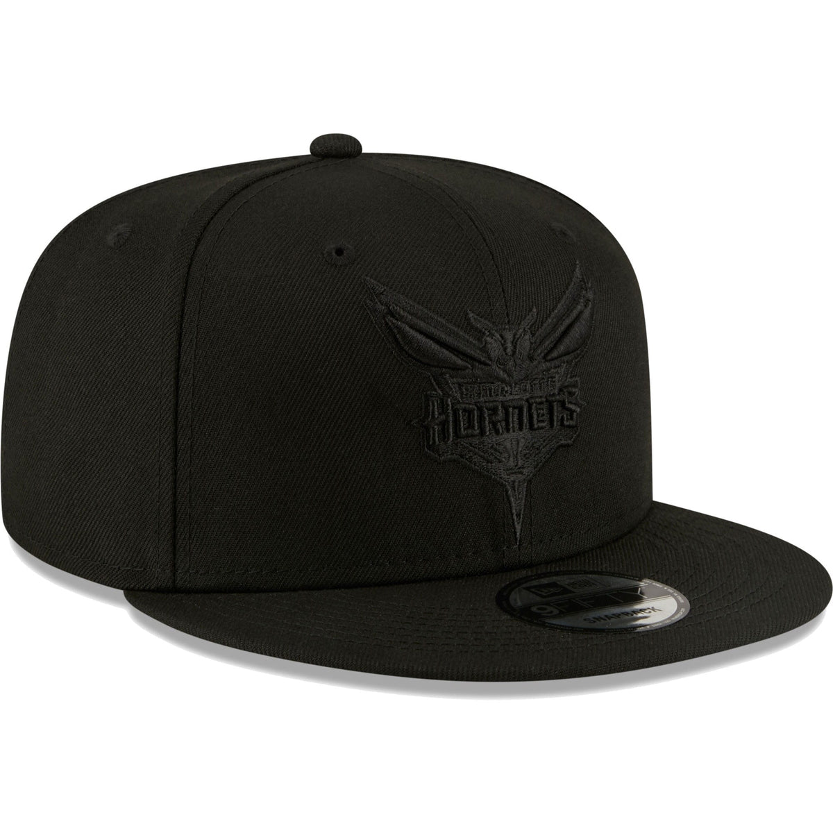 Men's Charlotte Hornets New Era Black On Black Color Pack 9FIFTY Snapback Hat