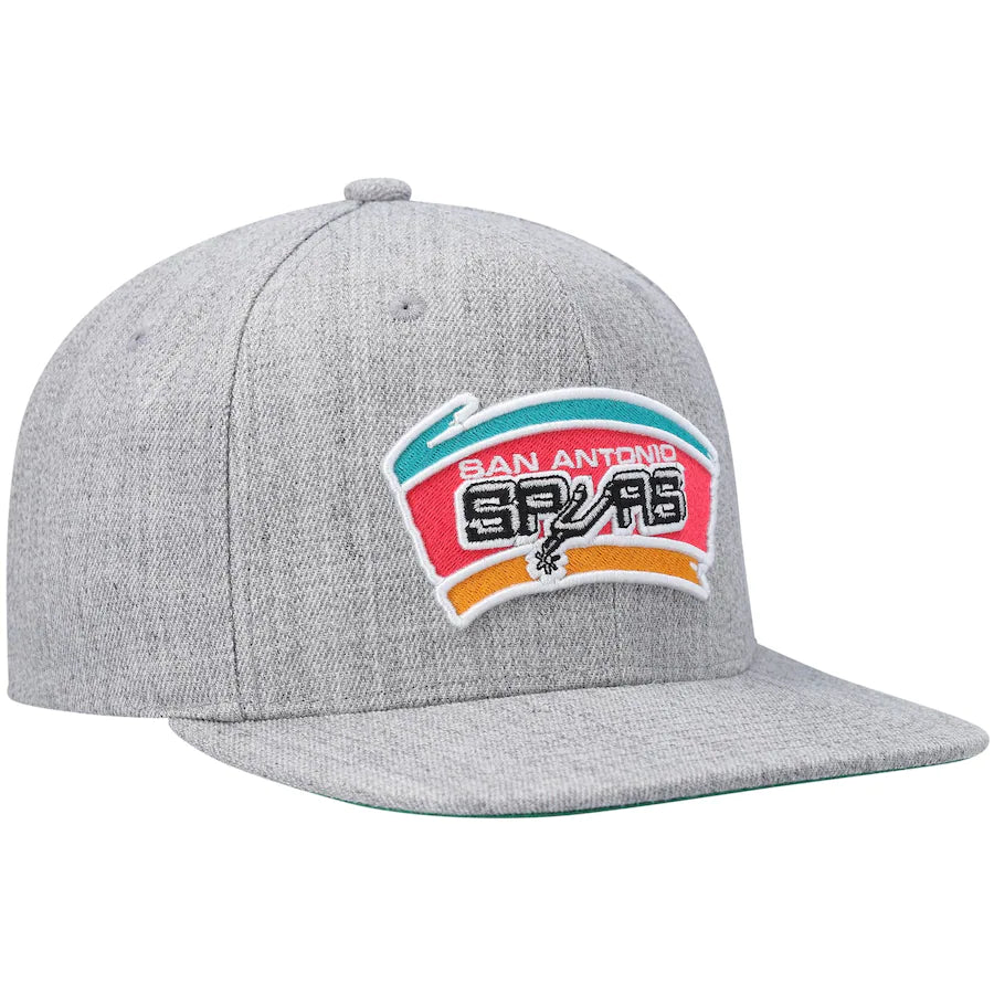 San Antonio Spurs HWC Gray Heather 2.0 Mitchell & Ness Snapback Hat