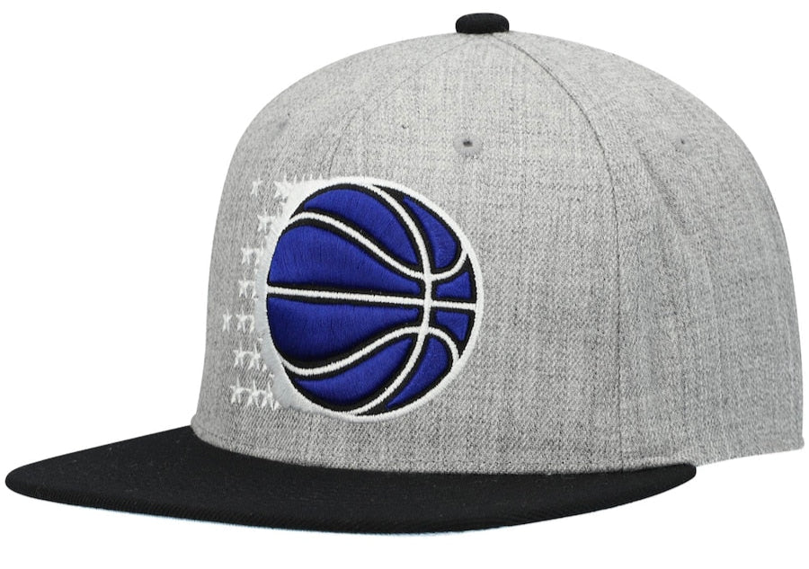 Men's Orlando Magic Mitchell & Ness Gray/Blue Heathered Underpop Snapback Hat