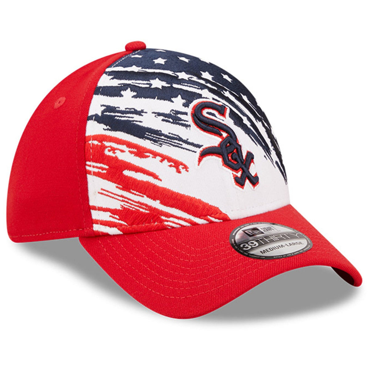 Men's Chicago White Sox New Era Red 2022 4th of July 39THIRTY Flex Hat