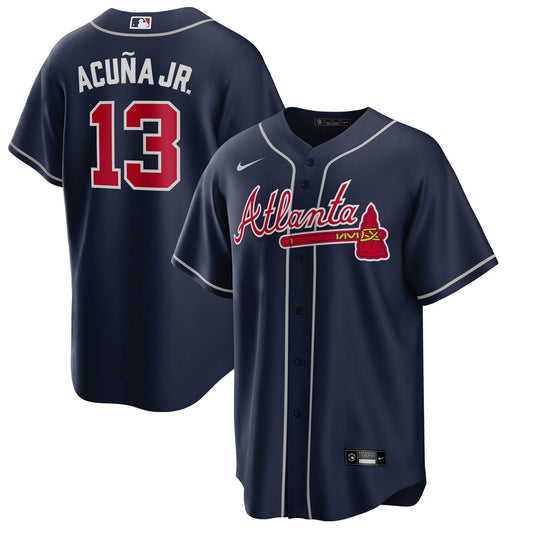 Men's Atlanta Braves Ronald Acuna Jr. Nike Navy Alternate Replica Player Name Jersey