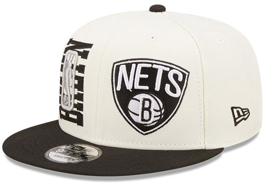 Brooklyn Nets New Era 2022 NBA Draft 9FIFTY Snapback Adjustable Hat - Cream/Black