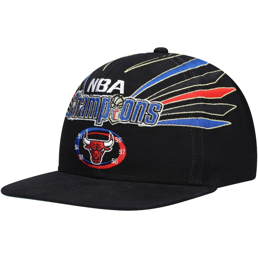 Men's Chicago Bulls Mitchell & Ness Black Hardwood Classics 1998 NBA Champions Snapback Hat