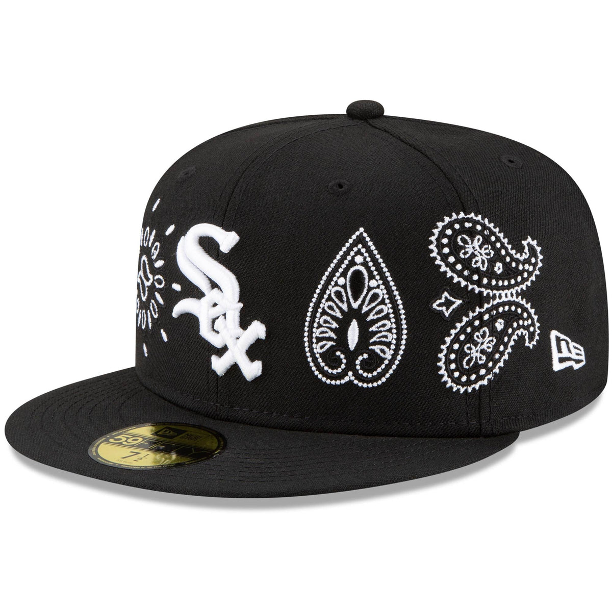 Chicago White Sox New Era Paisley Elements 59FIFTY Fitted Hat - Black