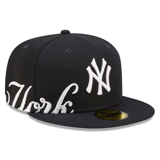 Men's New York Yankees New Era Navy Sidesplit 59FIFTY Fitted Hat