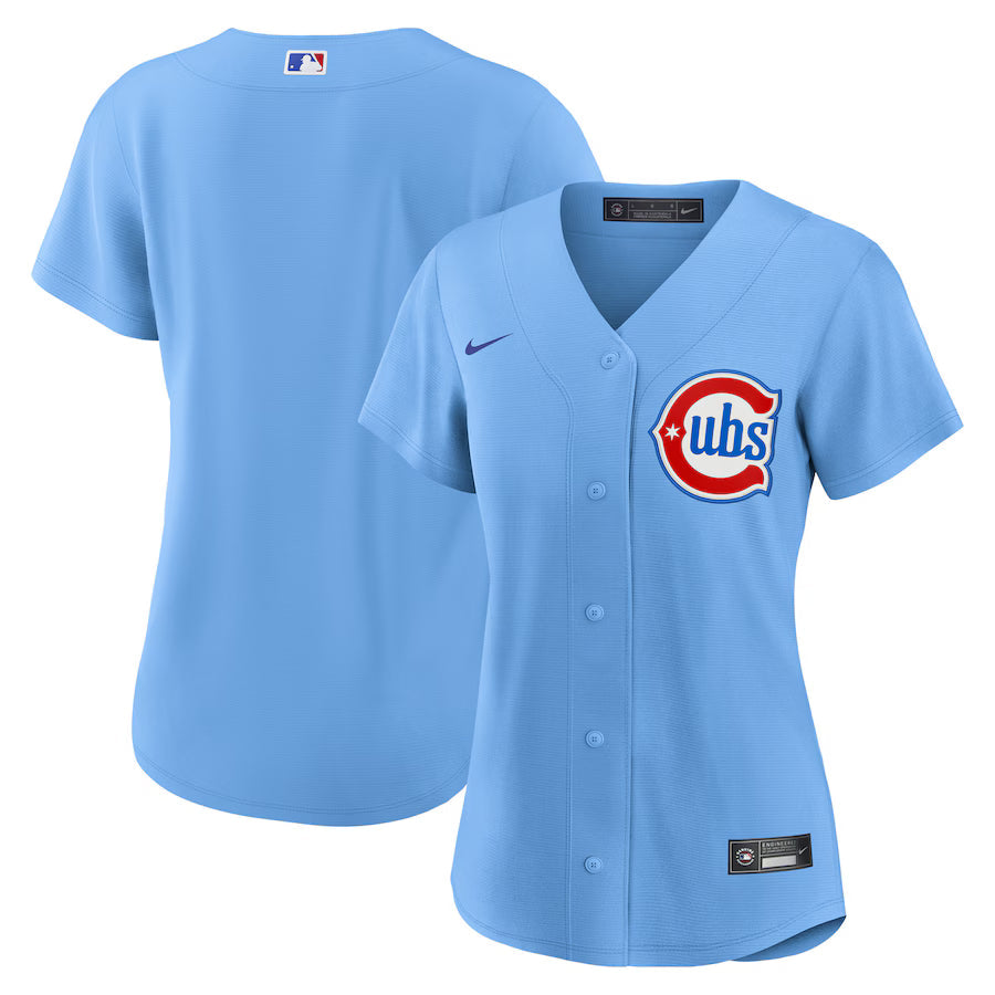 Women's Chicago Cubs Nike Alternate 2 Light Blue Replica Jersey