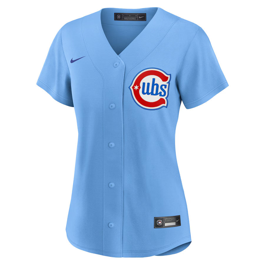 Women's Chicago Cubs Nike Alternate 2 Light Blue Replica Jersey
