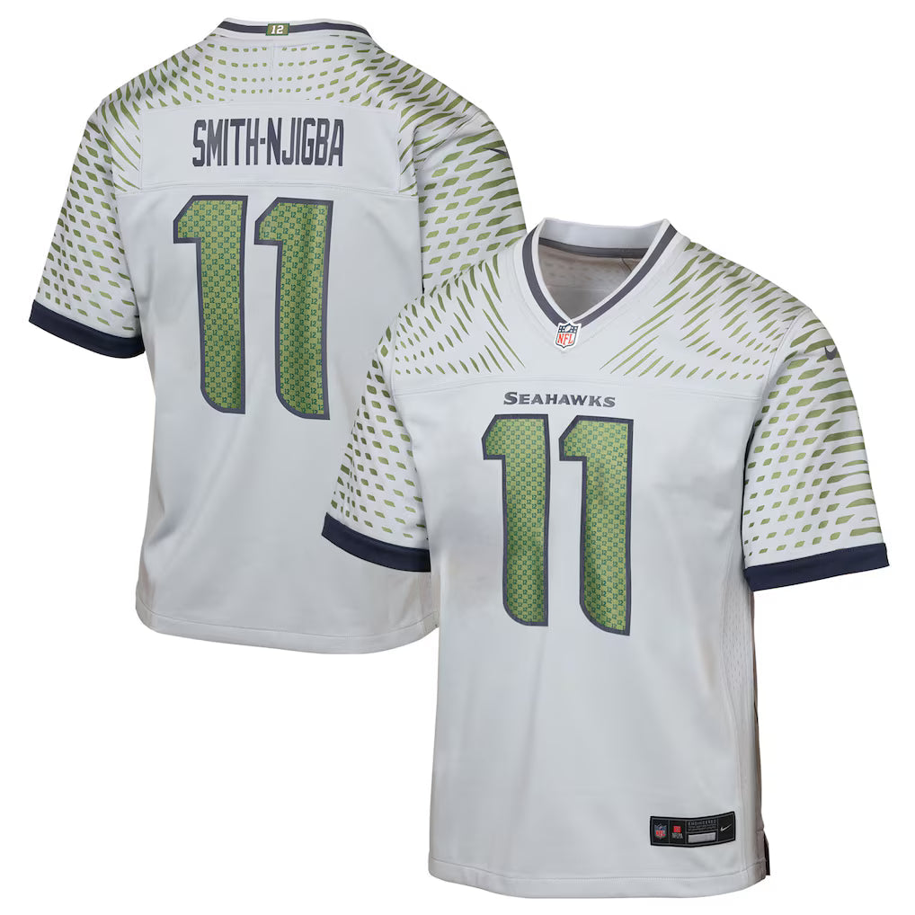 Youth Nike Jaxon Smith-Njigba Wolf Gray Seattle Seahawks 2025 Rivalries Collection Game Jersey