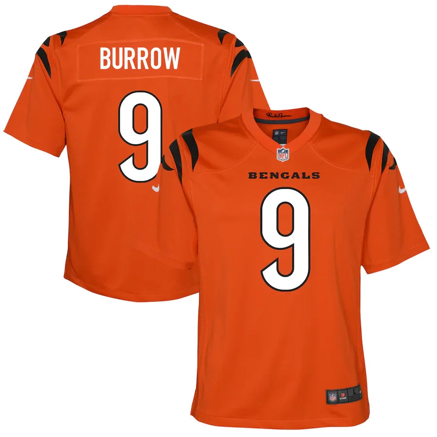 Youth Cincinnati Bengals Joe Burrow Nike Alternate Orange Game Jersey